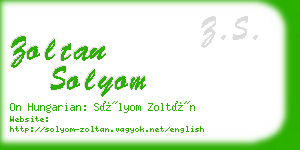 zoltan solyom business card